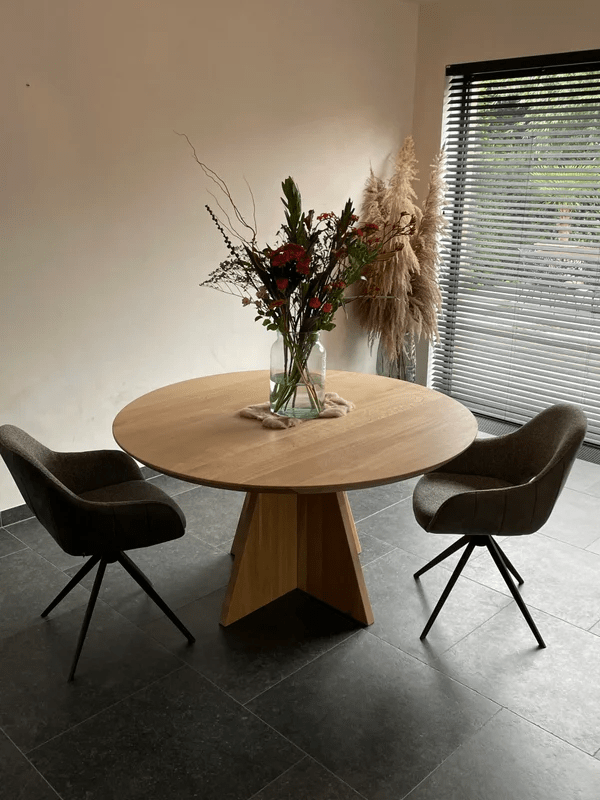Ronde eikentafel Oslo - Afbeelding 2