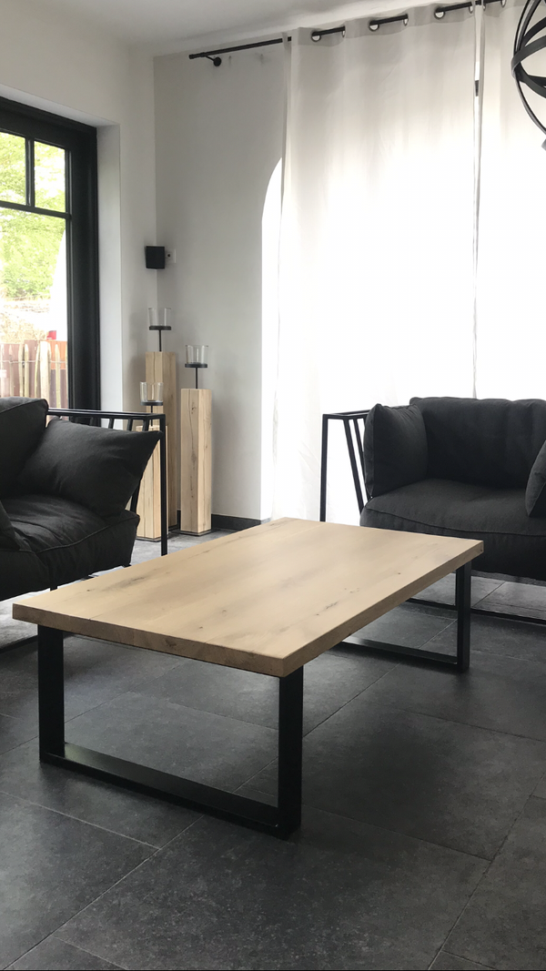 Salontafel in massieve eik U poten