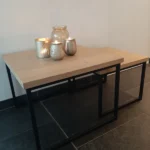 Salontafel in massieve eik set 2 stuks