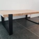 Salontafel met staal in blad