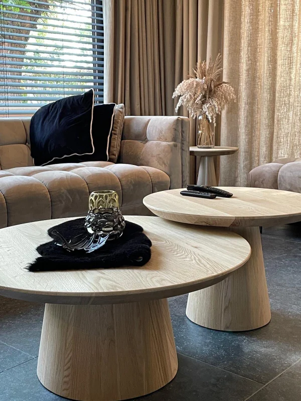 Salontafel rondo eiken - Afbeelding 2