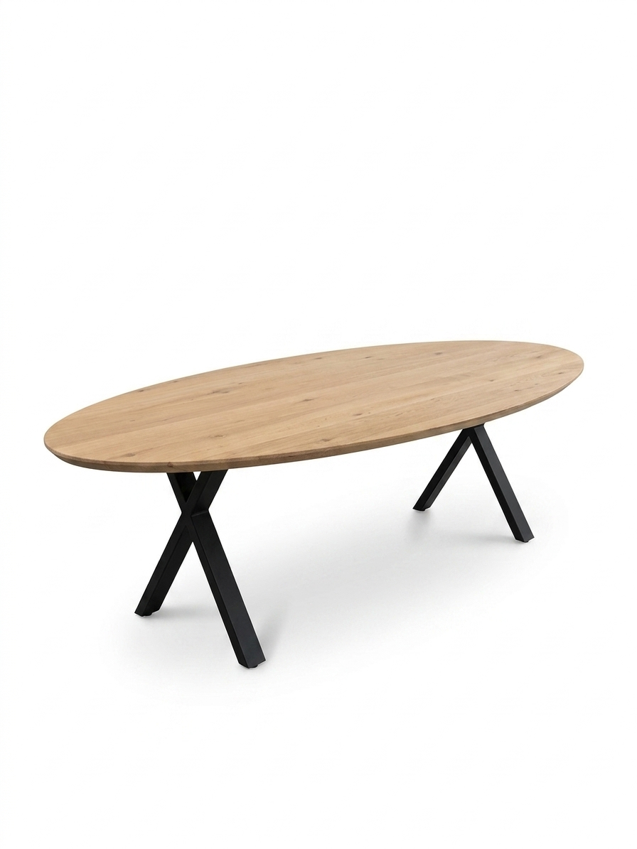 Eettafel in massieve eik ovaal Betran