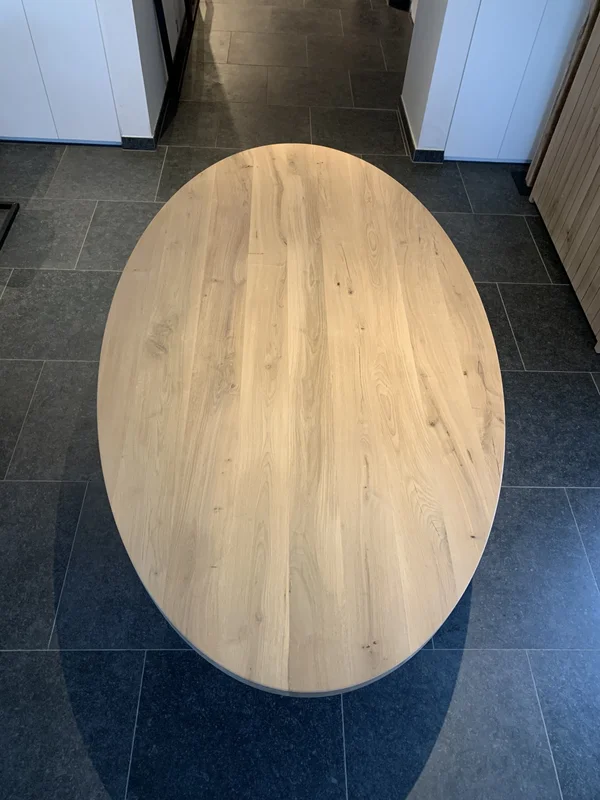 Ovale eettafel in massieve eik 3D - Afbeelding 9