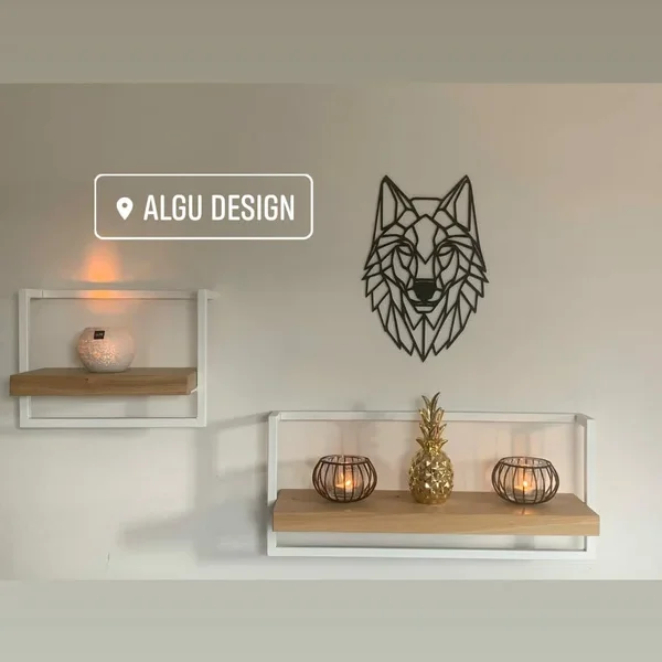 Wandplank in massieve eik wit