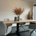 Eettafel in massieve eik T poot