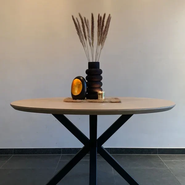 Ronde eettafel in massieve eik