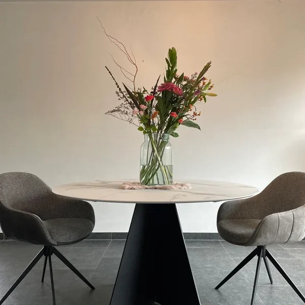 Ronde eettafel fenix hpl marmer Roia