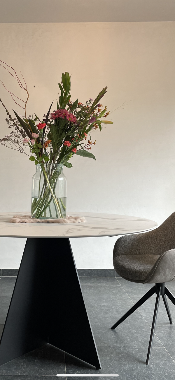 Ronde eettafel fenix hpl marmer Roia - Afbeelding 4