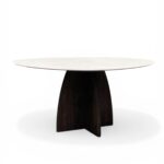 Tafel keramiek organisch Cono massief eiken