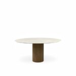 tafel keramiek rond Novaro eik