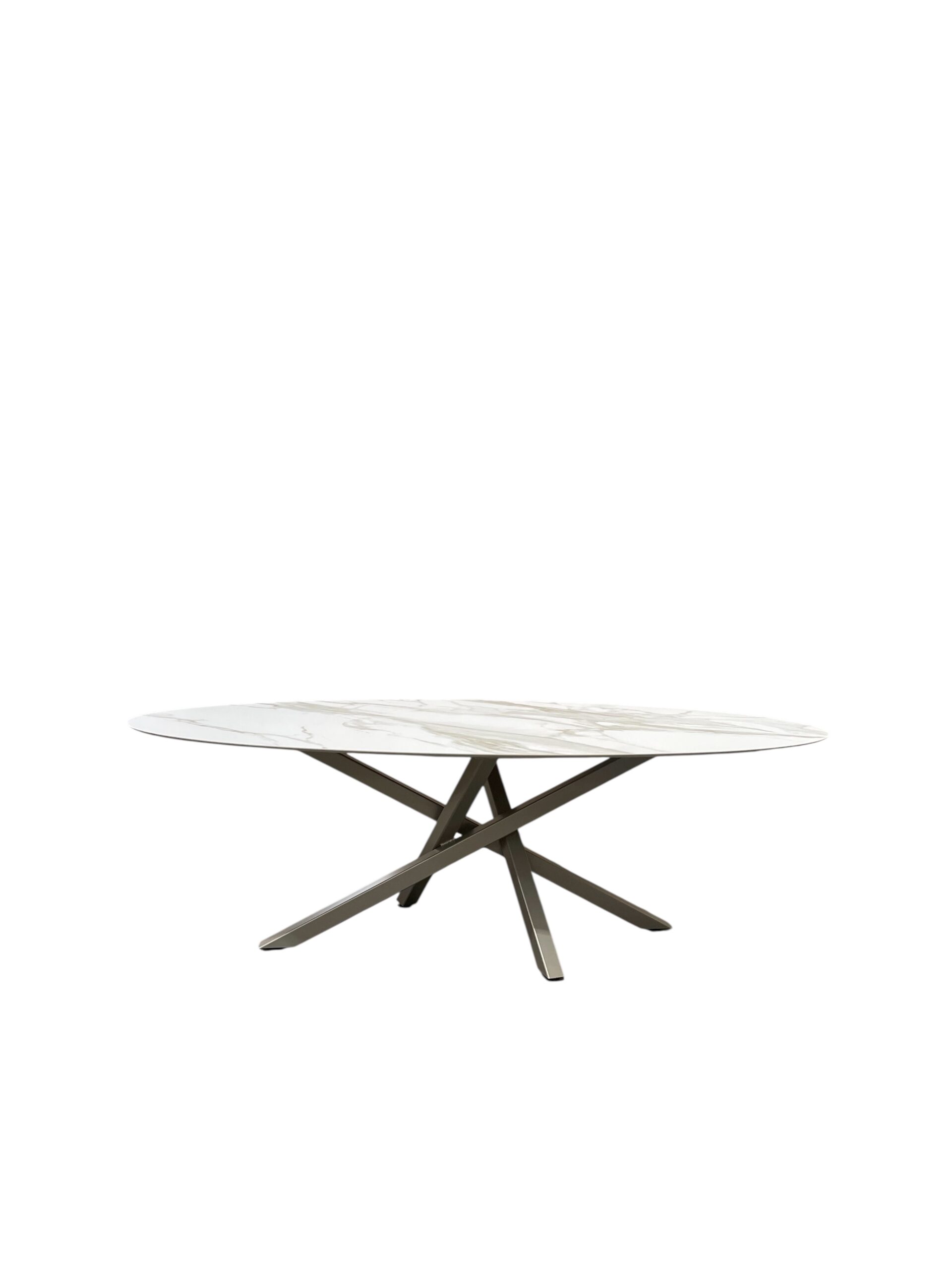 tafel keramiek ovaal twist champagne