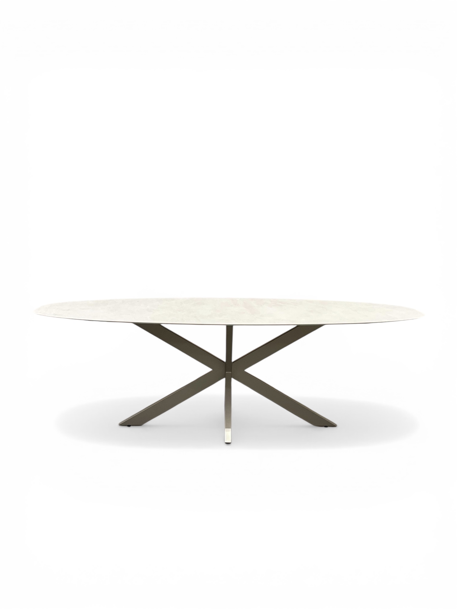 tafel keramiek ovaal 3D champagne